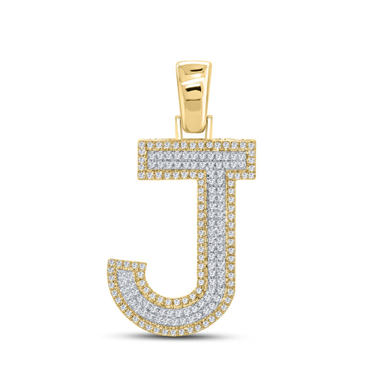 10KT YELLOW GOLD 0.53 CTW DIAMOND INITIAL J