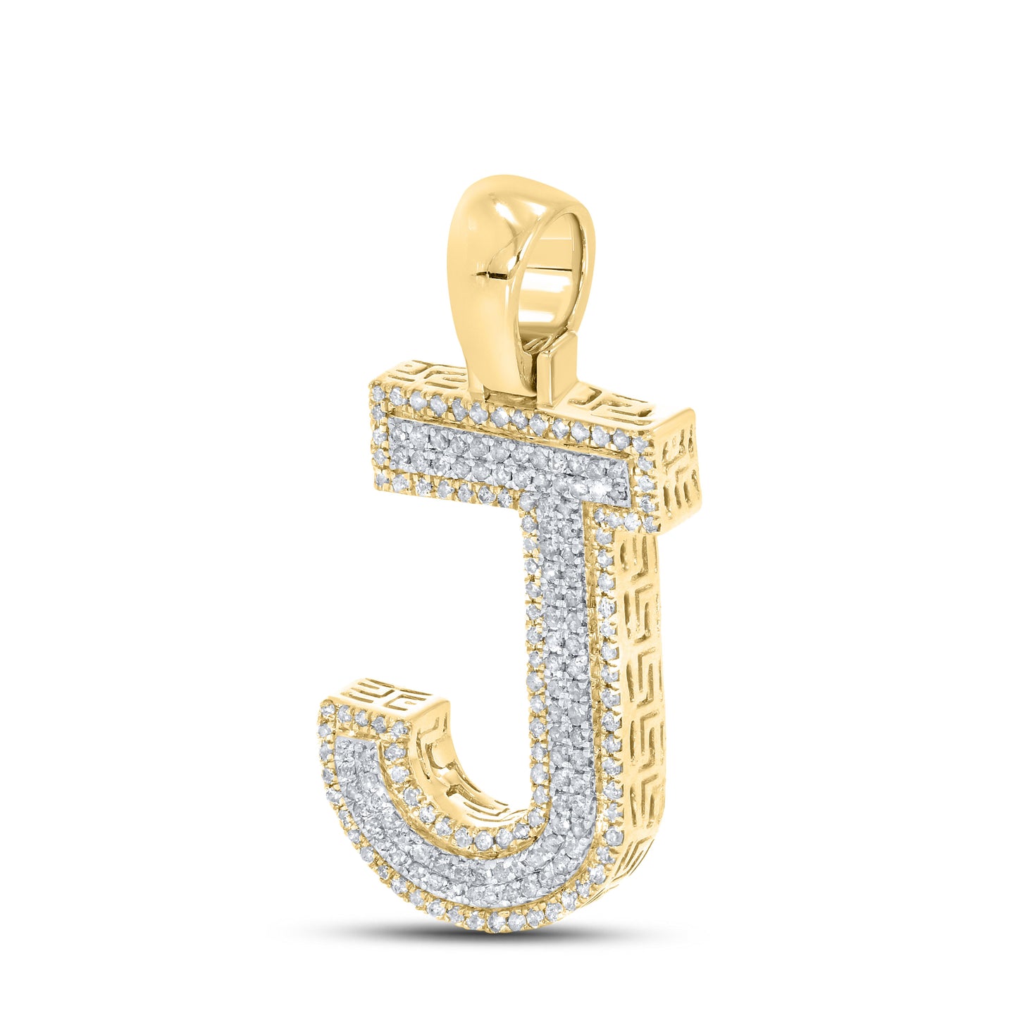 10KT YELLOW GOLD 0.53 CTW DIAMOND INITIAL J