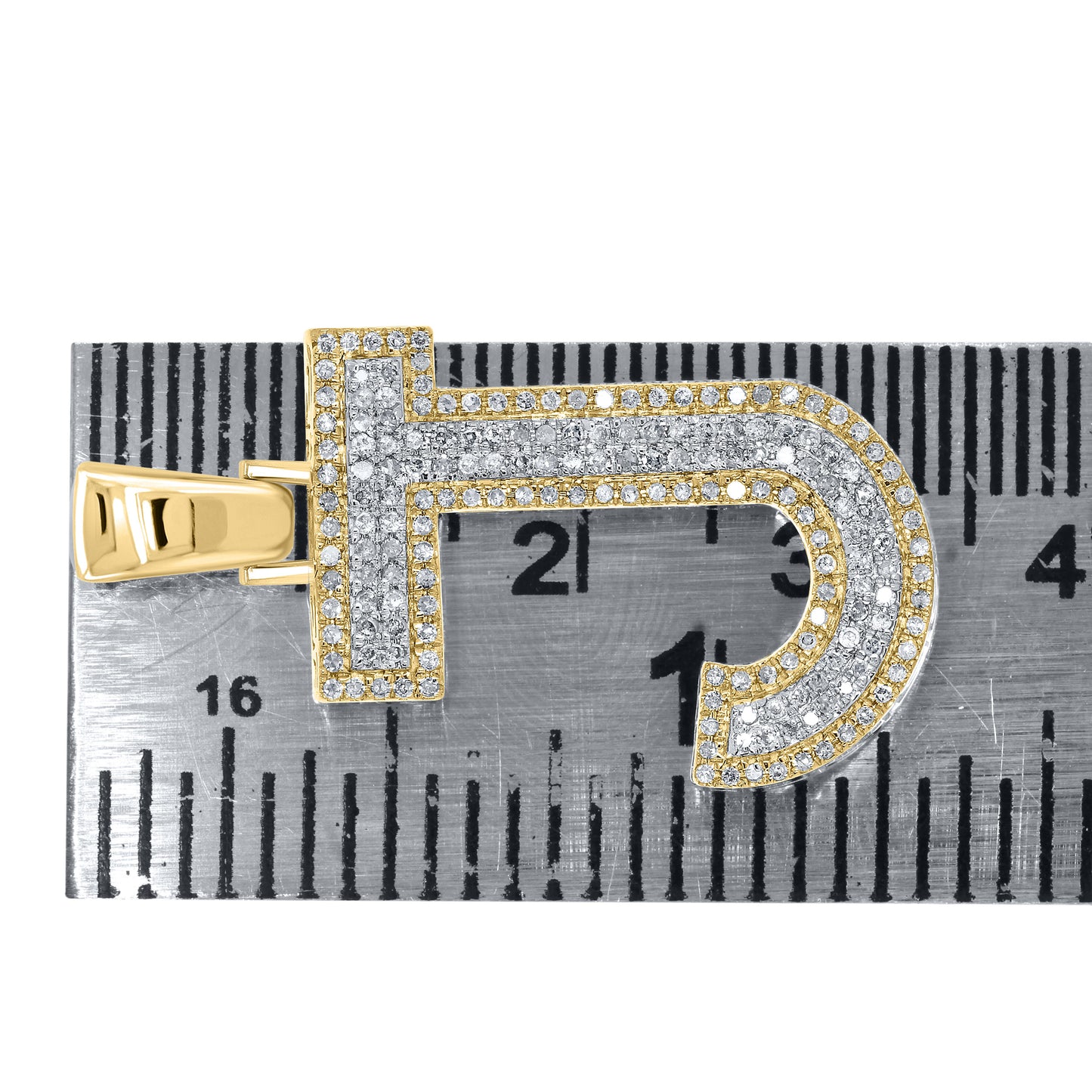 10KT YELLOW GOLD 0.53 CTW DIAMOND INITIAL J