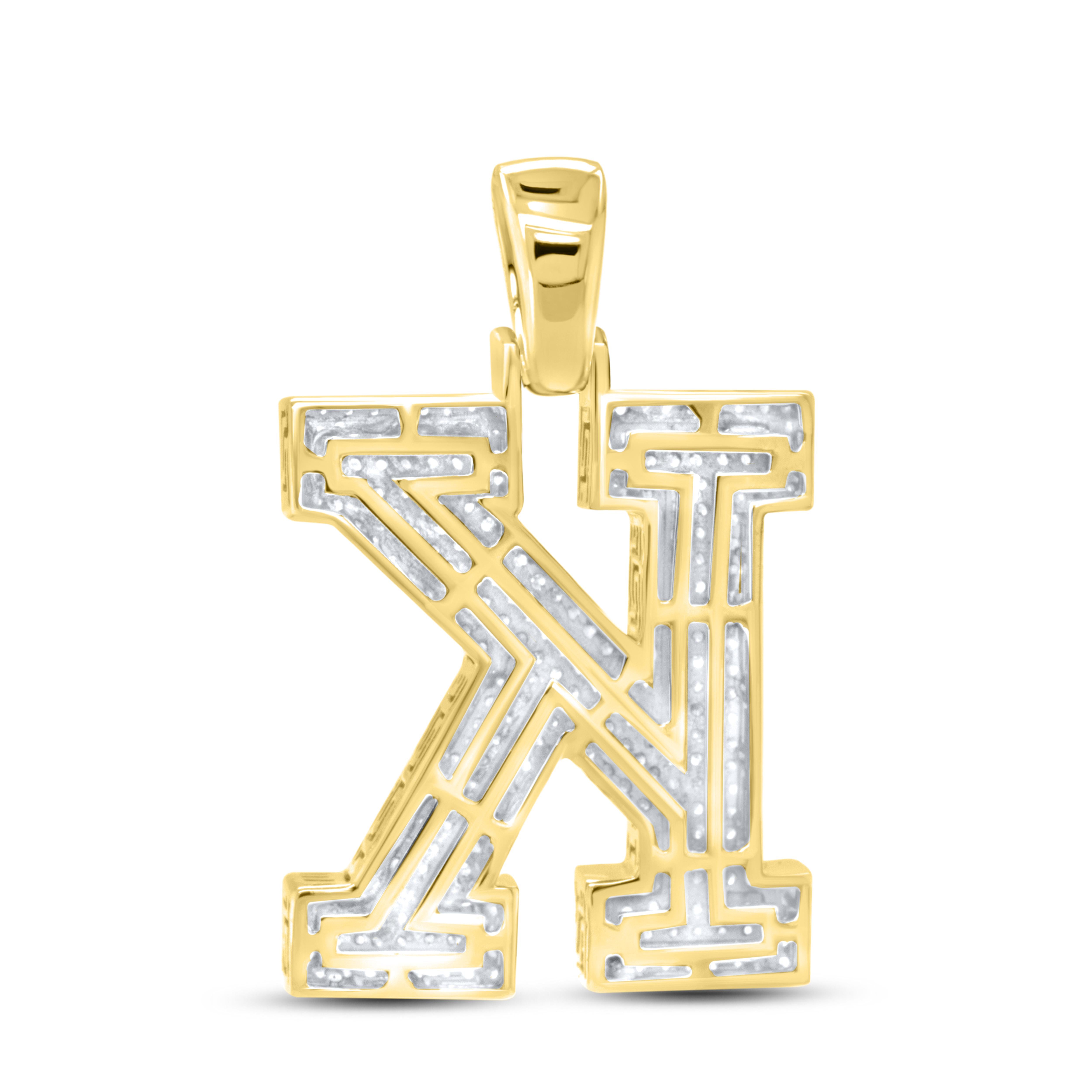 10KT YELLOW GOLD 0.82 CTW DIAMOND INITIAL K