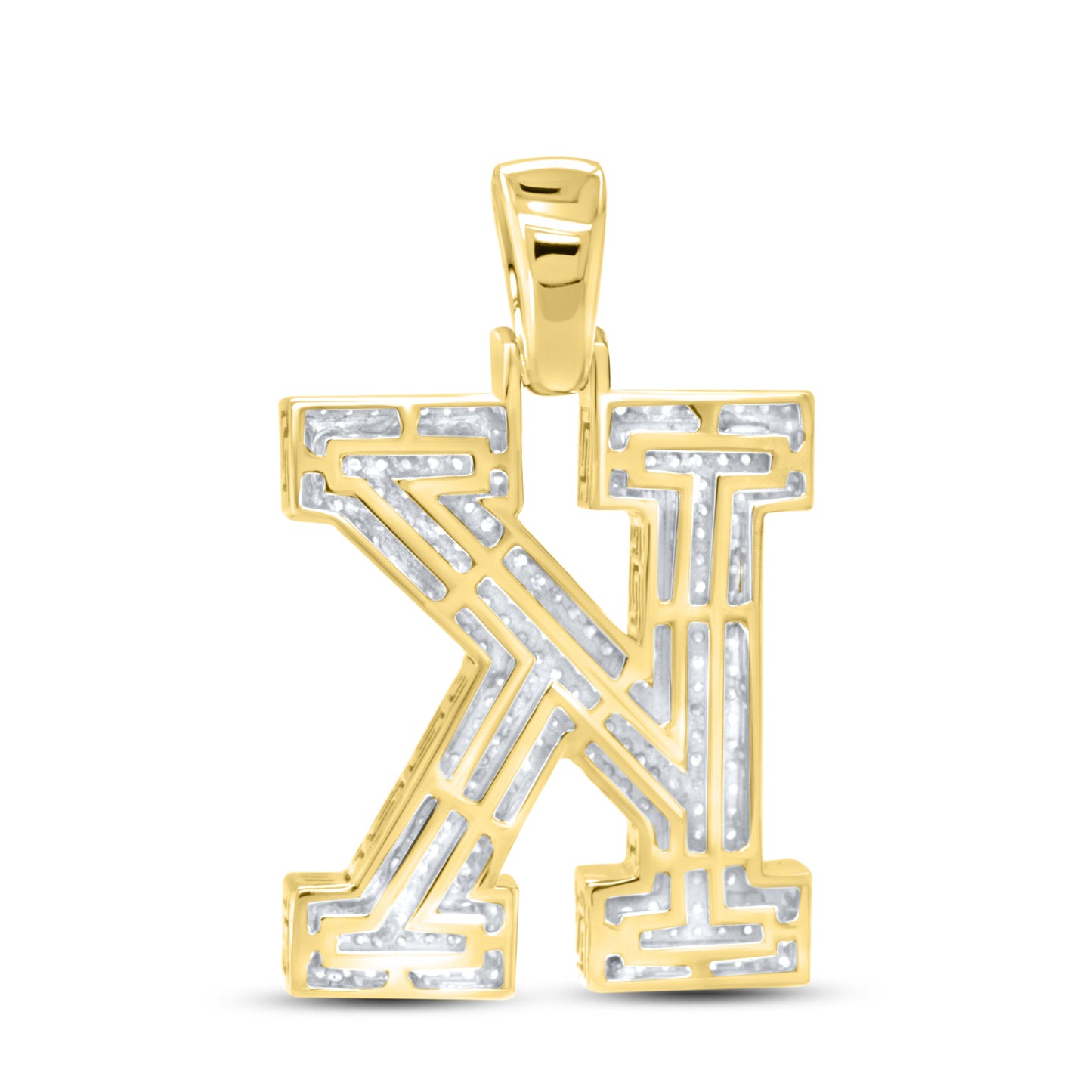 10KT YELLOW GOLD 0.82 CTW DIAMOND INITIAL K