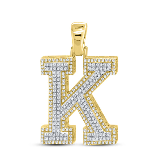 10KT YELLOW GOLD 0.82 CTW DIAMOND INITIAL K