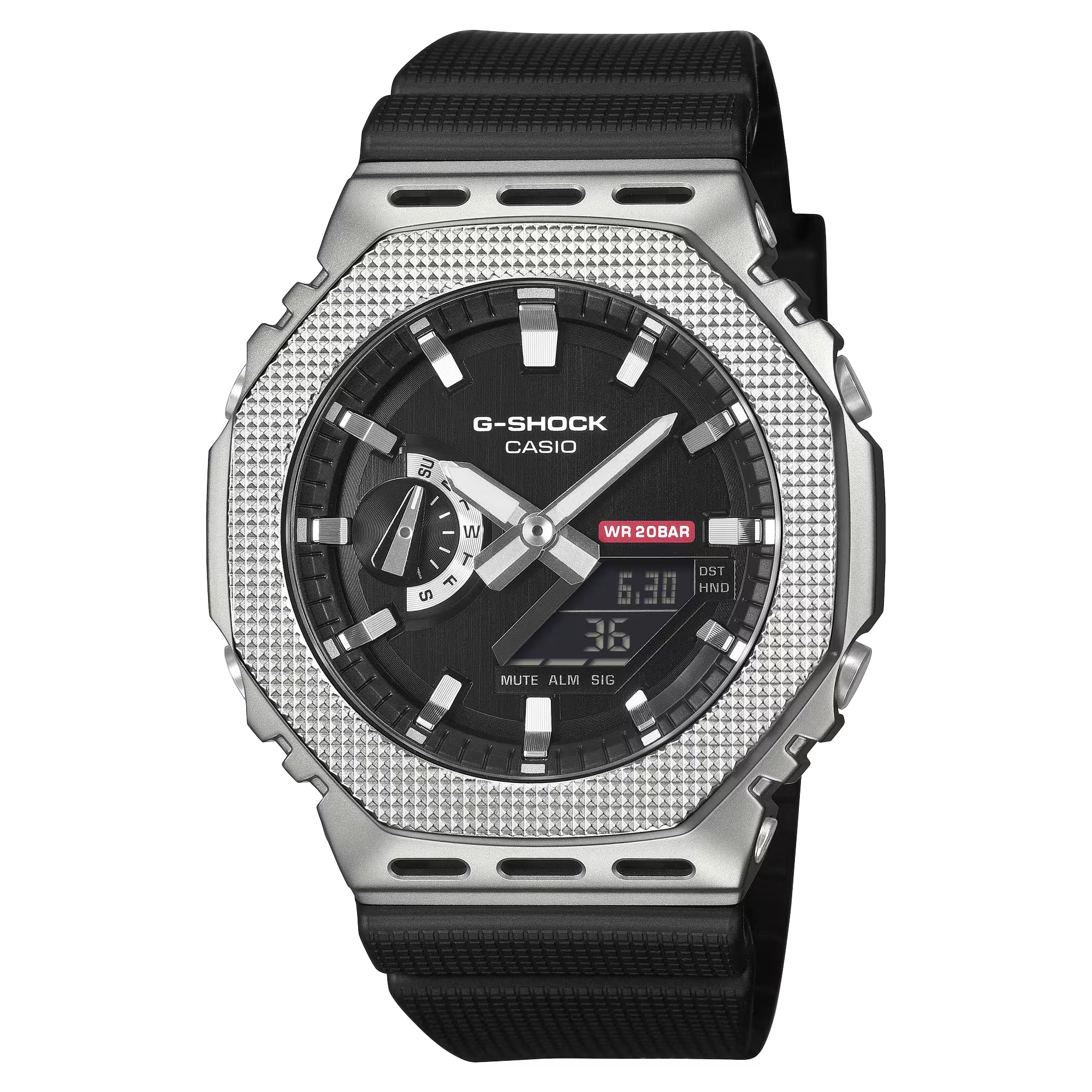Men's Casio G-Shock G-Steel Analog/Digital Watch with Black Dial and Black Resin Strap (Model: GM2100M-1A)