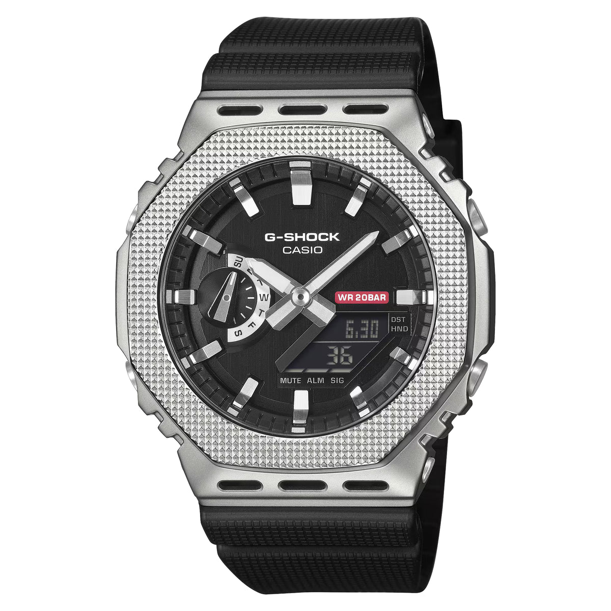 Men's Casio G-Shock G-Steel Analog/Digital Watch with Black Dial and Black Resin Strap (Model: GM2100M-1A)