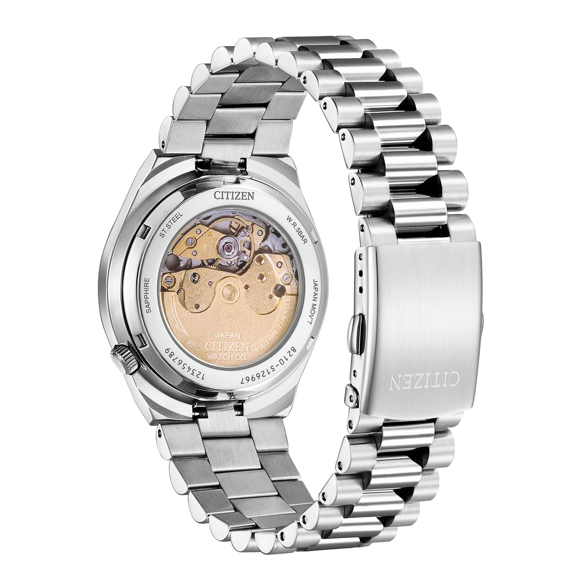 TSUYOSA Orange Dial Stainless Steel Bracelet NJ0151-53Z