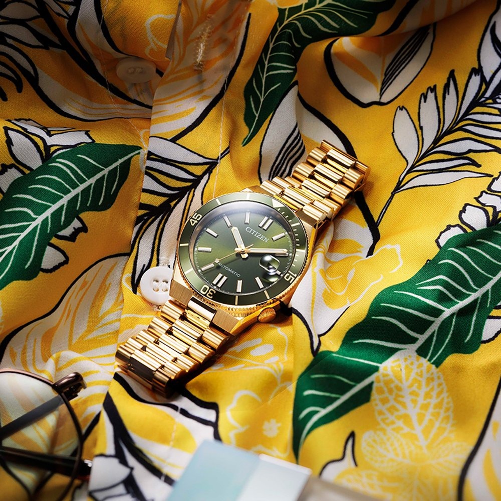 Gold and green citizen men’s automatic Watch