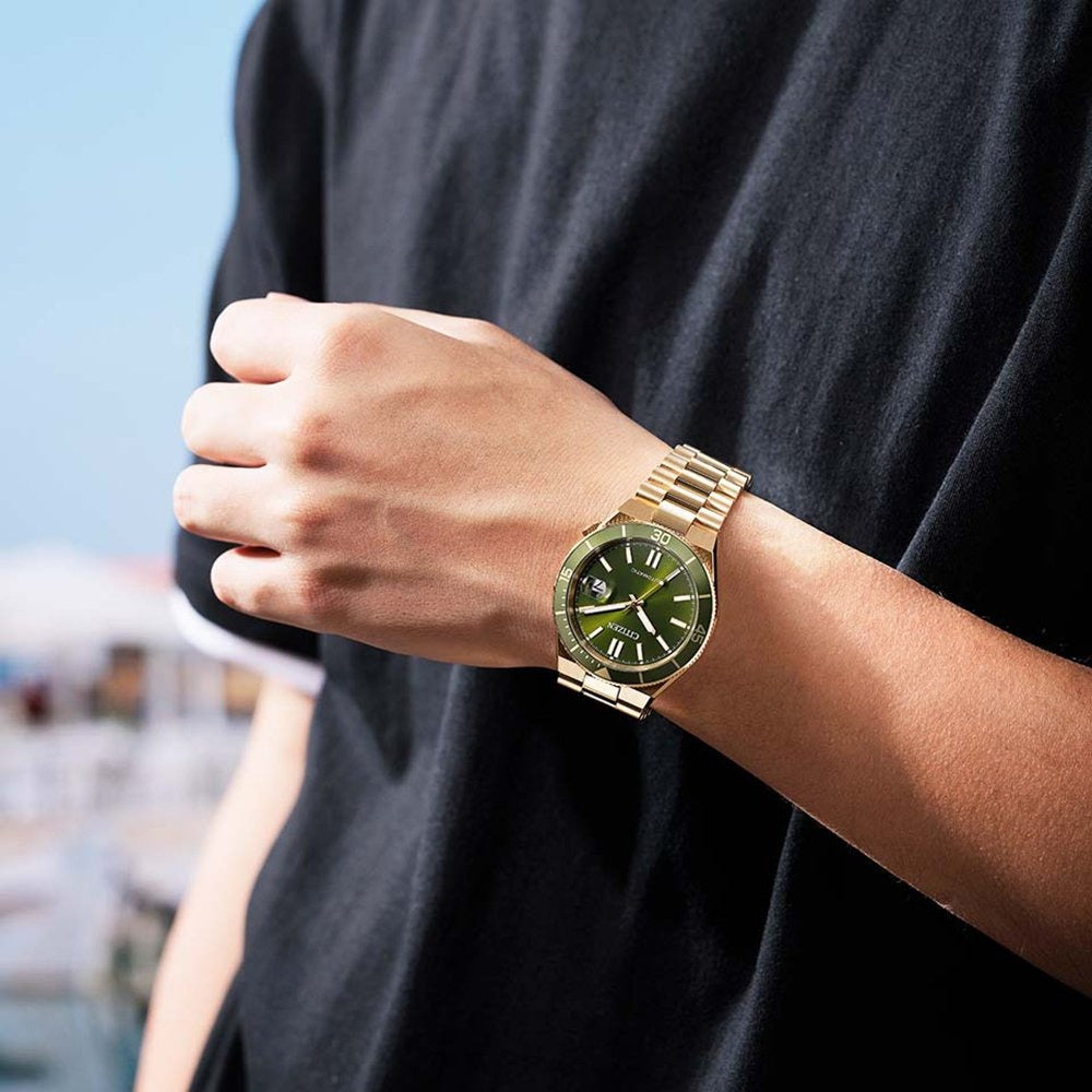 Gold and green citizen men’s automatic Watch