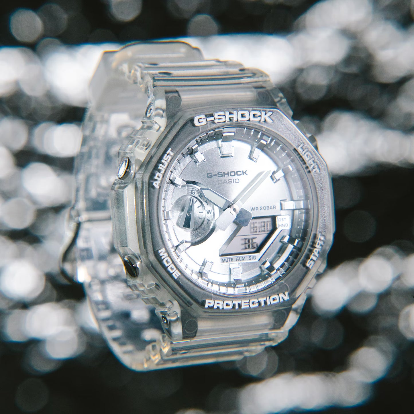 Casio G-Shock GA-2100BM-7A8CR Silver Dial Analog Digital Watch Japan New