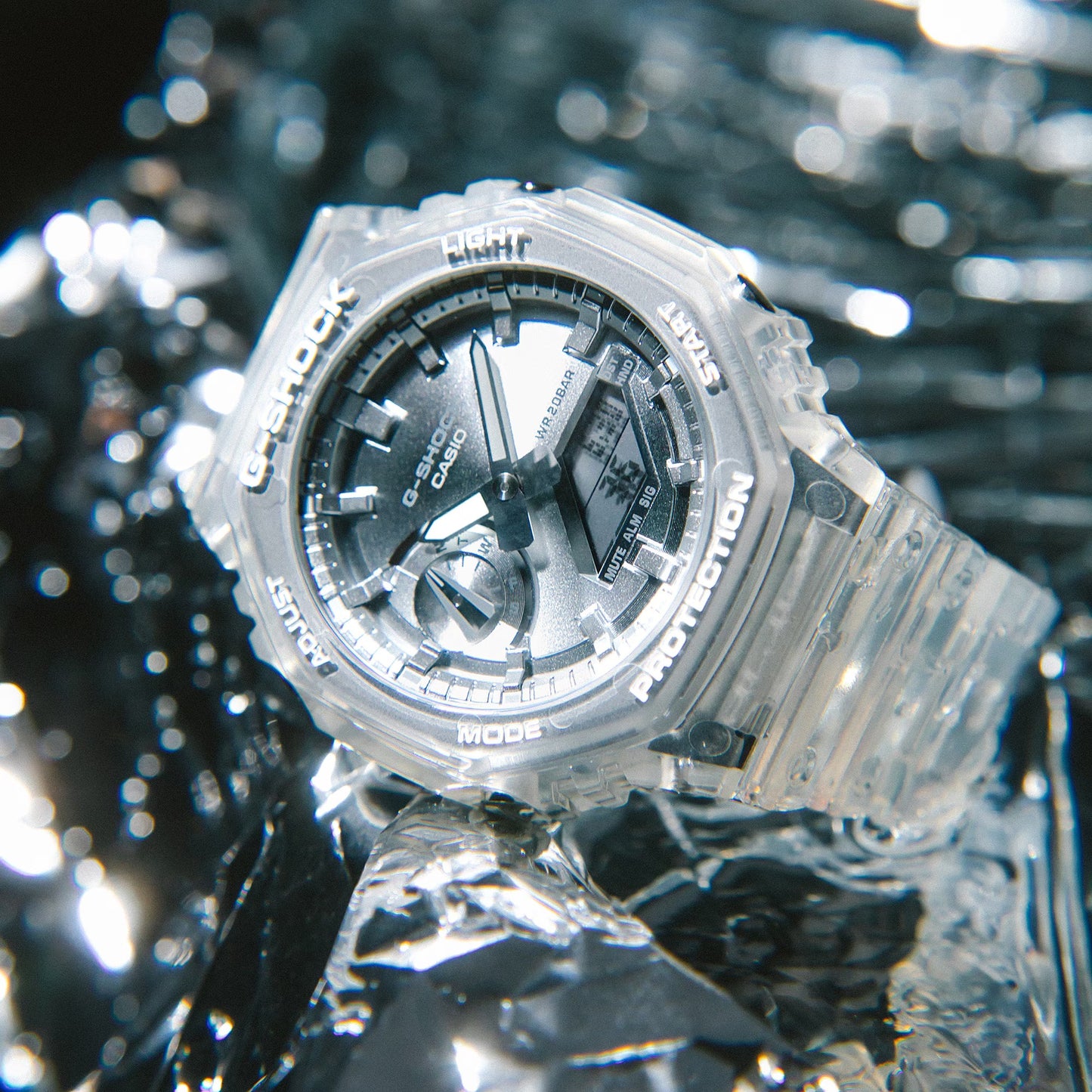 Casio G-Shock GA-2100BM-7A8CR Silver Dial Analog Digital Watch Japan New