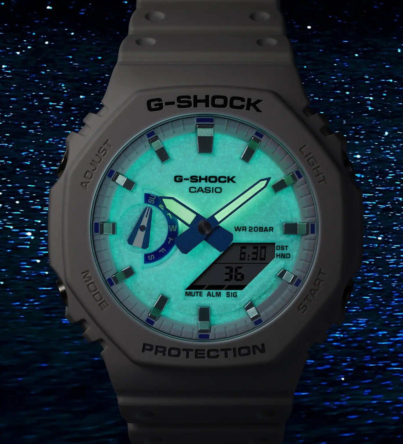 New Casio G-Shock Analog-Digital 2100Series Men's White Watch GA2100HDS-7A