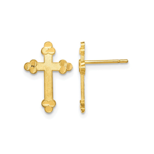 10kt Yellow Gold Cross post Earrings