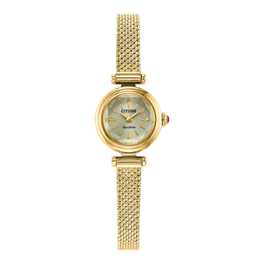 Citizen Eco-Drive Fio Gold-Tone Dial Gold-Tone Stainless Steel Watch 18.4mm - EG7086-57P