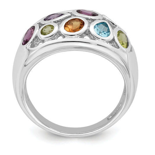 925 silver multi gemstone ring