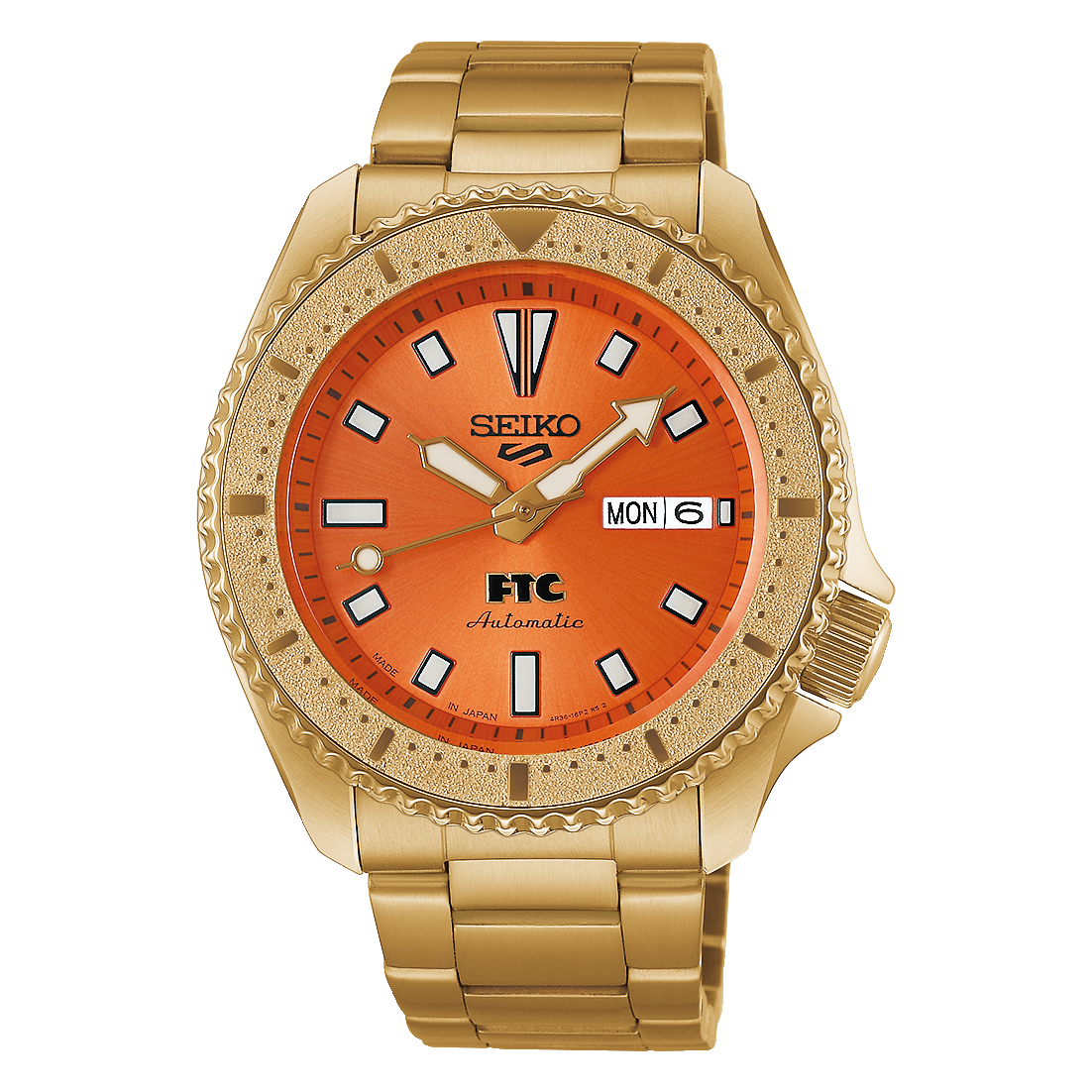 Seiko 5 Sports HDB012 x FTC 40th Anniversary Limited Edition – Orange Dial, Gold Tone