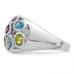 925 silver multi gemstone ring