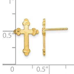 10kt Yellow Gold Cross post Earrings