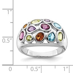 925 silver multi gemstone ring