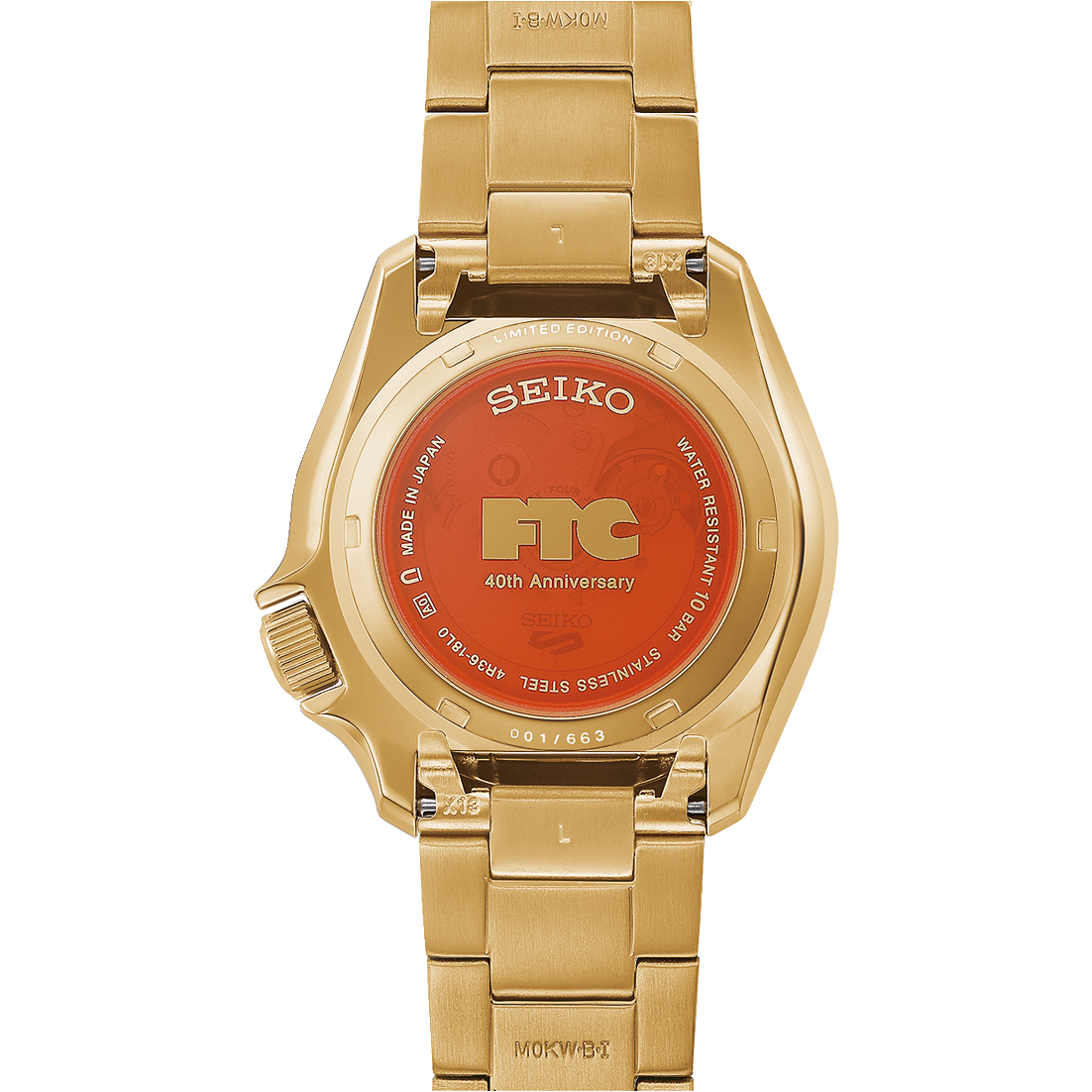 Seiko 5 Sports HDB012 x FTC 40th Anniversary Limited Edition – Orange Dial, Gold Tone