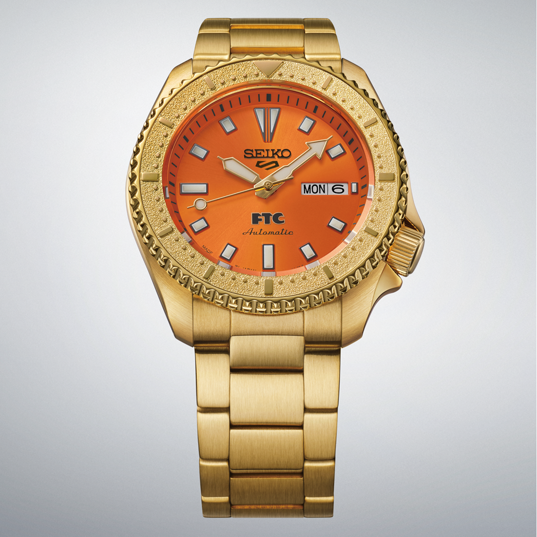 Seiko 5 Sports HDB012 x FTC 40th Anniversary Limited Edition – Orange Dial, Gold Tone