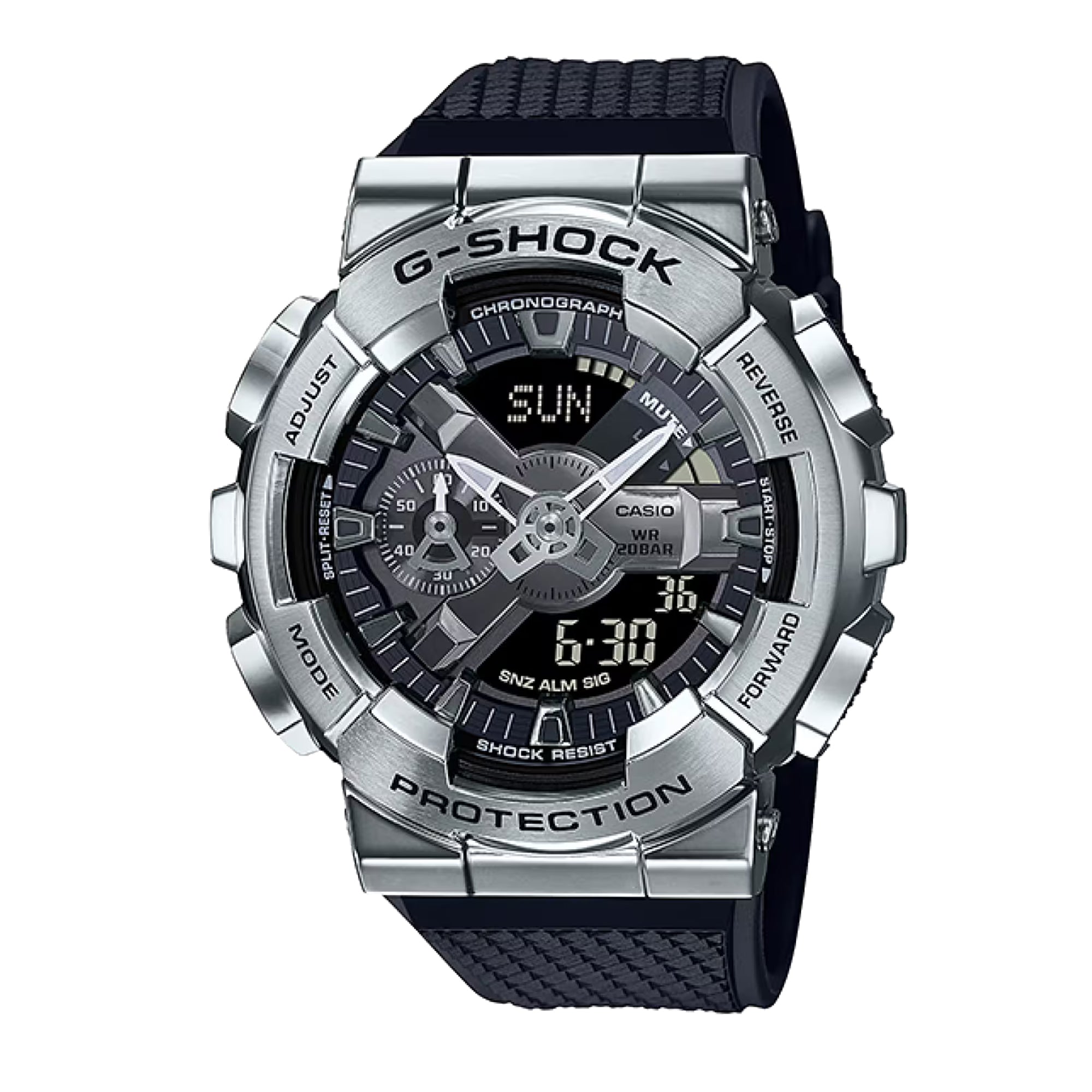 Men's Casio G-Shock Analog-Digital Stainless Steel Bezel Watch GM110-1A