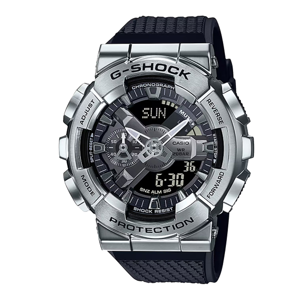 Men's Casio G-Shock Analog-Digital Stainless Steel Bezel Watch GM110-1A