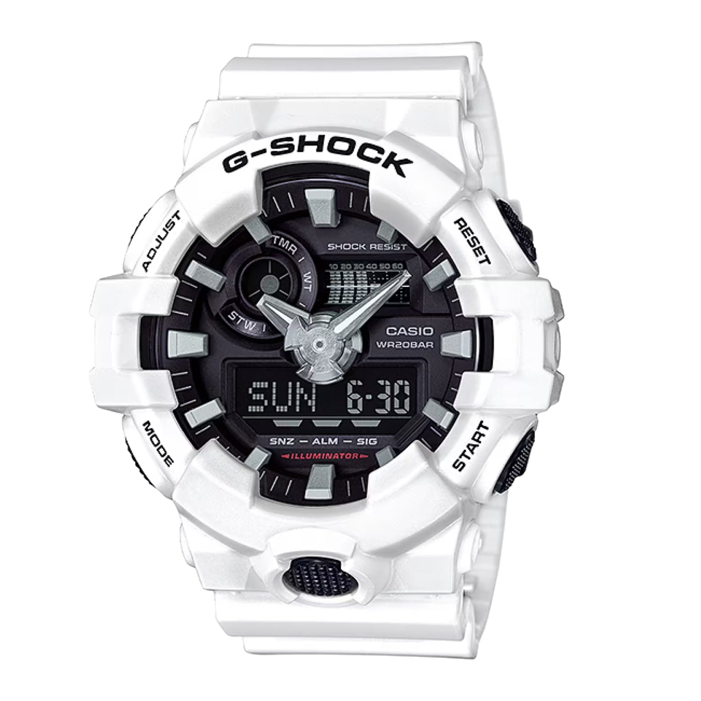 G-Shock Men's Analog-Digital White Resin Strap Watch 54mm GA700-7A