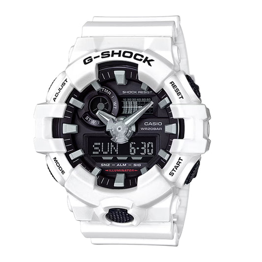 G-Shock Men's Analog-Digital White Resin Strap Watch 54mm GA700-7A