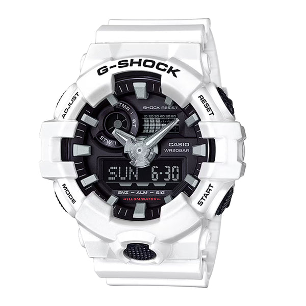 G-Shock Men's Analog-Digital White Resin Strap Watch 54mm GA700-7A