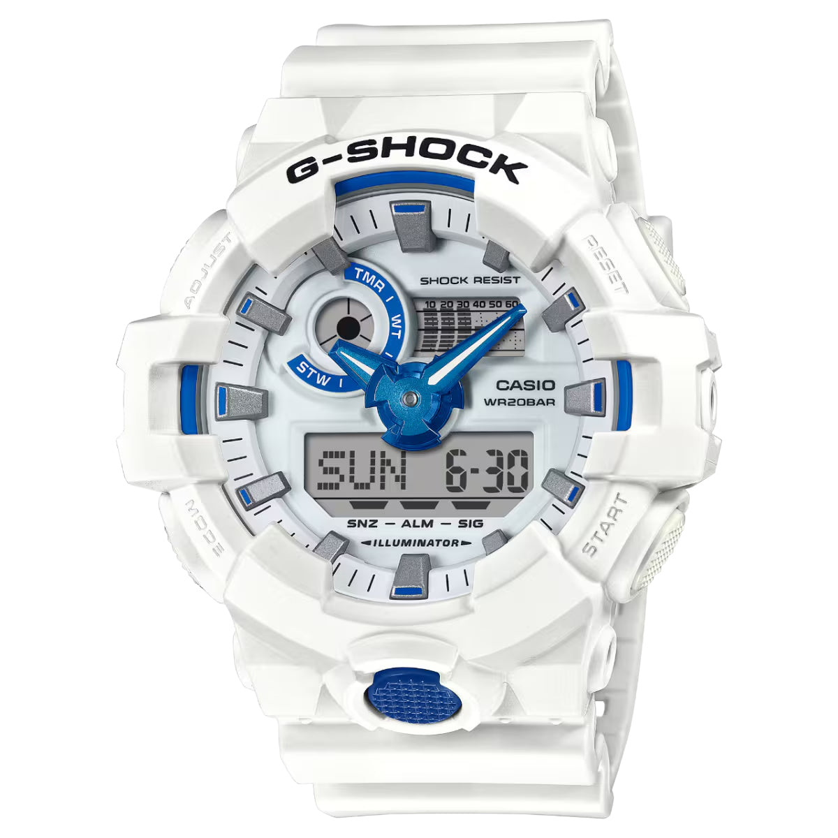 Casio G-Shock GA700HDS-7A Analog-Digital White Blue Watch