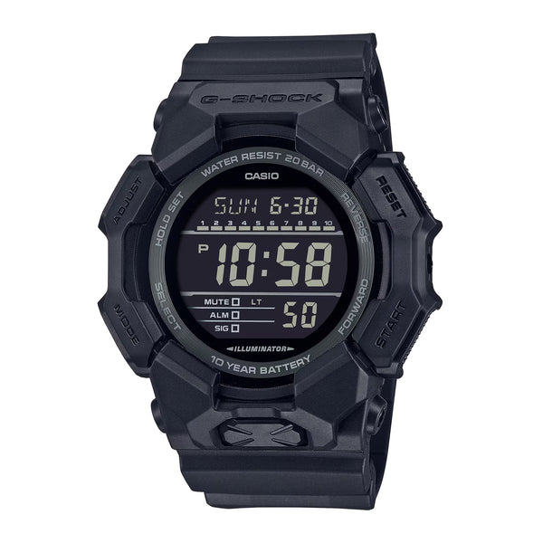 Men's Casio G-Shock Digital Black Bio-Based Resin Strap Watch with Black Dial (Model: GD010-1A1)