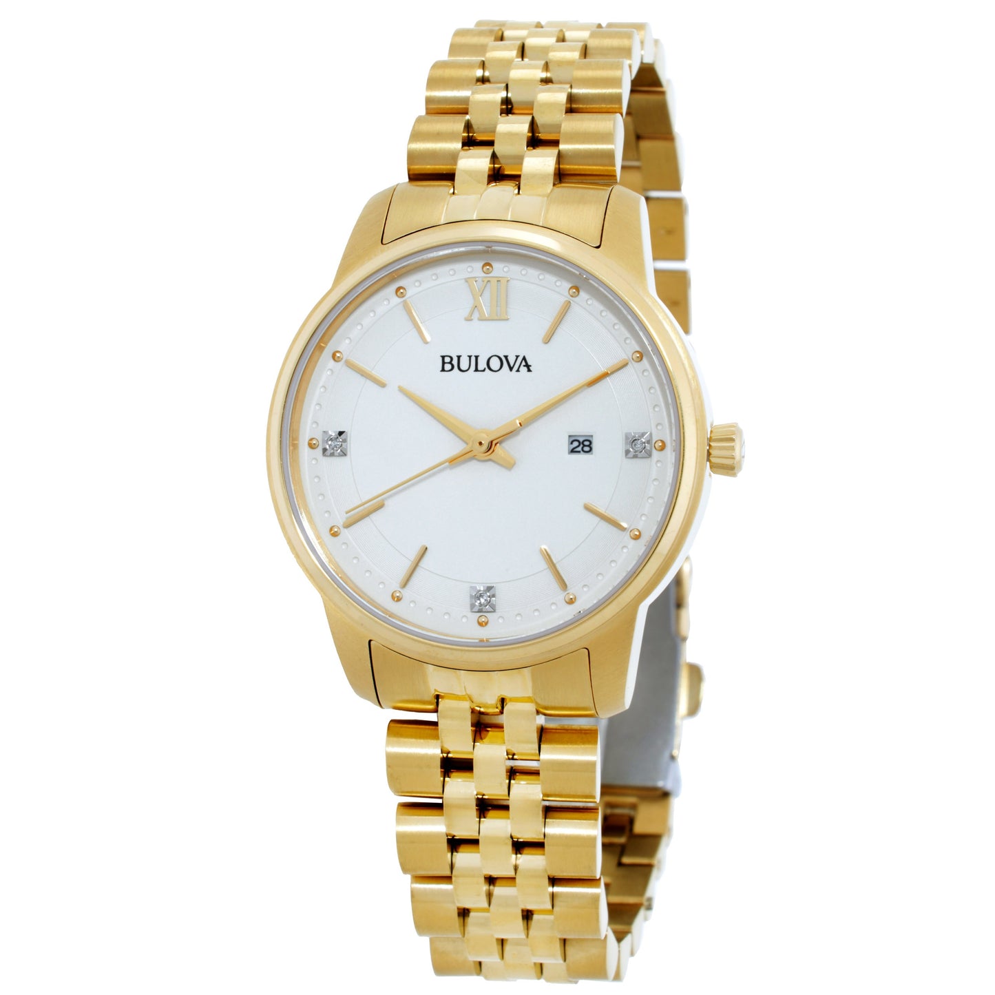 Bulova WOMENS gold and diamond Quartz Watch