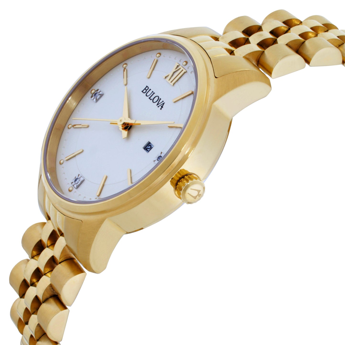 Bulova WOMENS gold and diamond Quartz Watch