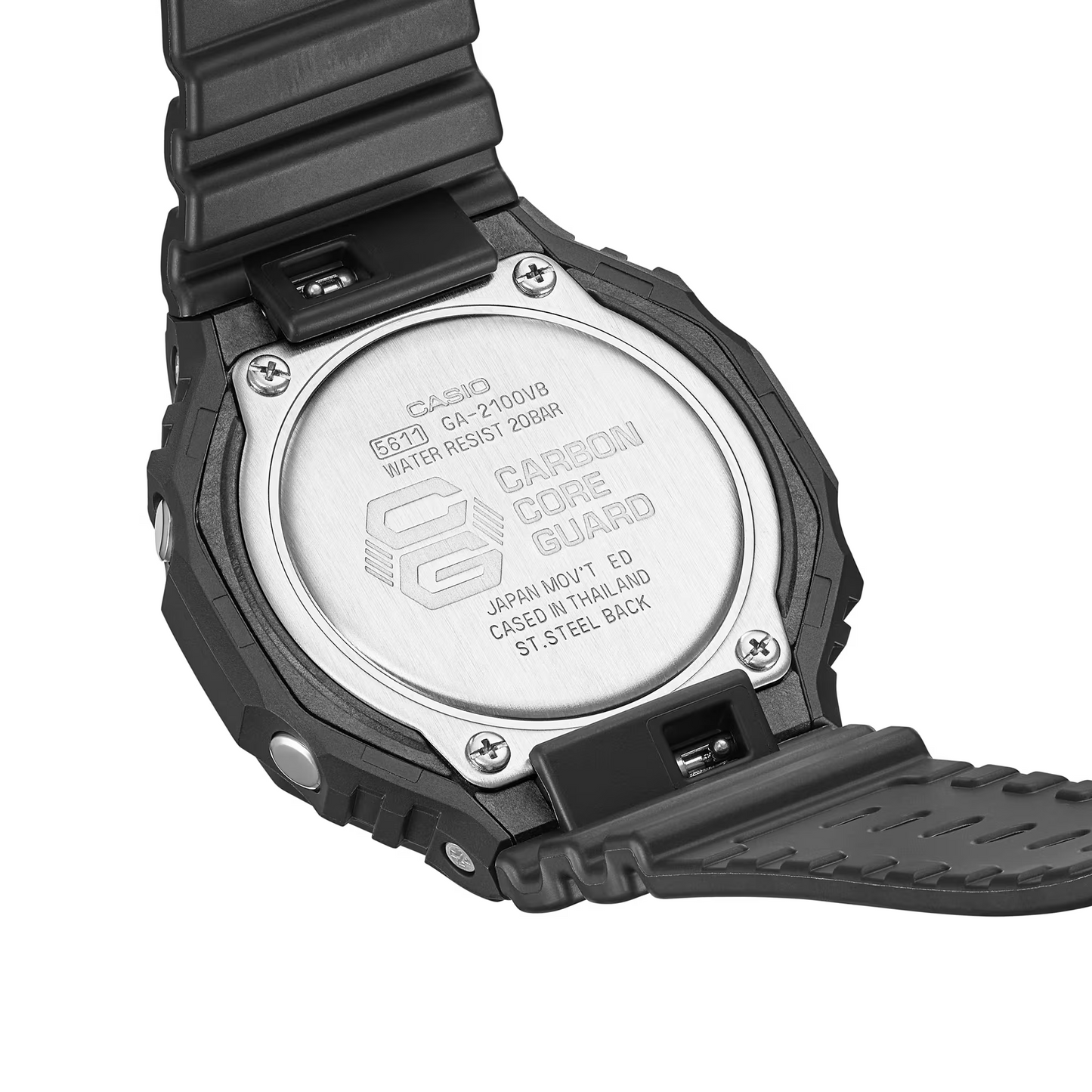 Men's Casio G-Shock Classic Virtual Blue Series Black Resin Strap Watch with Black Dial (Model: GA2100VB-1A)
