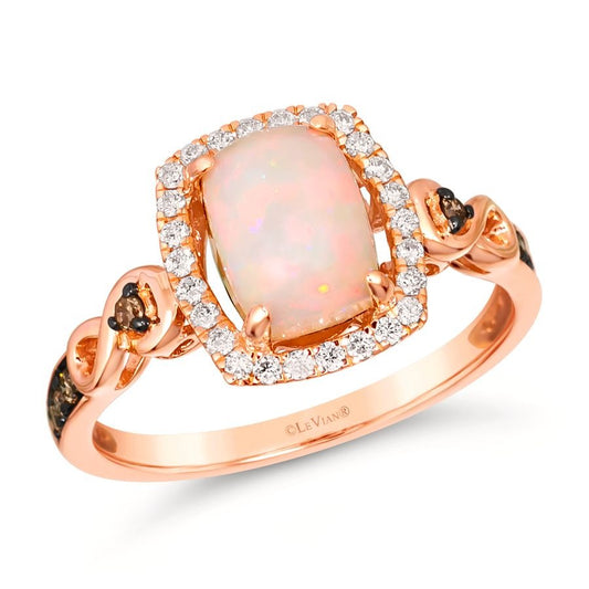 Le Vian 14K Strawberry Gold® Ring | Neopolitan Opal® 5/8 cts. | Chocolate diamonds® 1/10 cts., Vanilla diamonds® 1/6 cts.