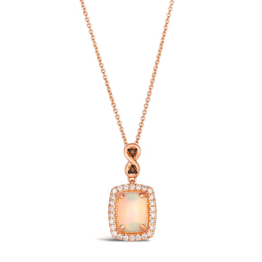 Le Vian 14K Strawberry Gold® Pendant | Neopolitan Opal® 5/8 cts. | Chocolate diamonds® cts., Vanilla diamonds® 1/6 cts.