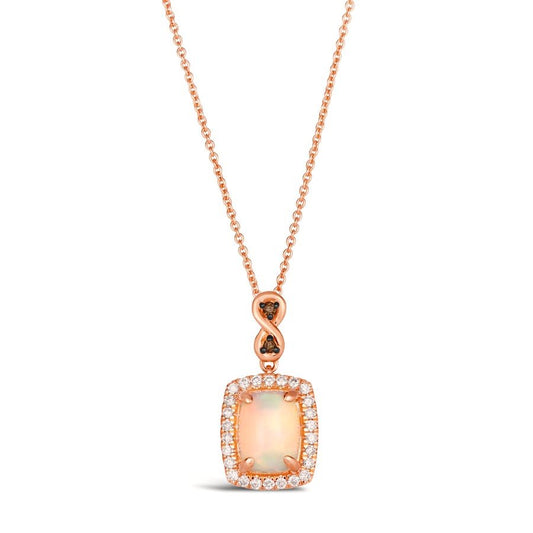 Le Vian 14K Strawberry Gold® Pendant | Neopolitan Opal® 5/8 cts. | Chocolate diamonds® cts., Vanilla diamonds® 1/6 cts.