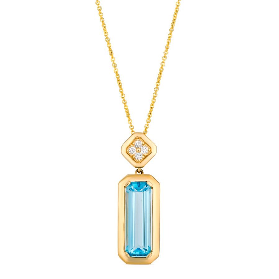 Le Vian 14K Honey Gold™ Pendant | Ocean Blue Topaz™ 3 1/3 cts. | Vanilla diamonds® 1/20 cts.