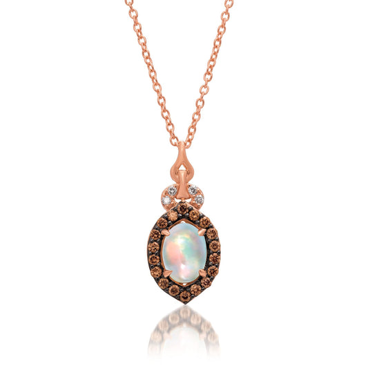 Le Vian 14K Strawberry Gold® Pendant | Neopolitan Opal® 3/8 cts. | Chocolate diamonds® 1/6 cts., Vanilla diamonds® cts.