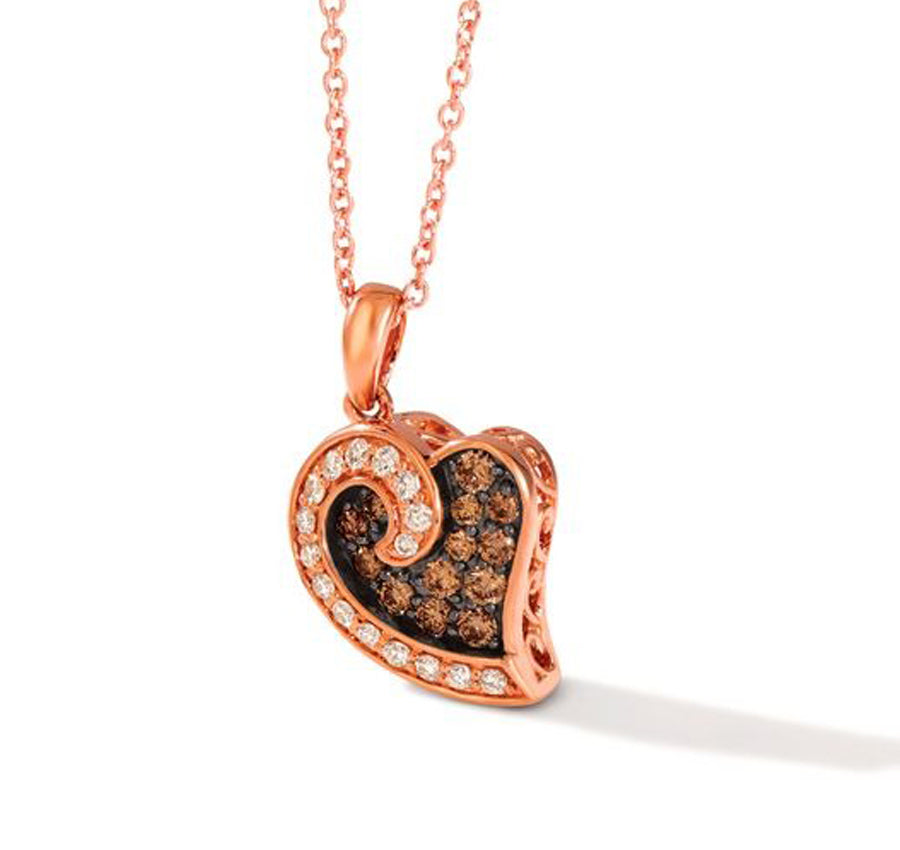 Le Vian 14K Strawberry Gold® Pendant | Chocolate diamonds® 1/5 cts., Vanilla diamonds® 1/10 cts.