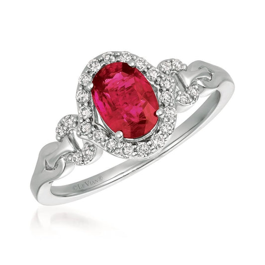 Le Vian 14K Vanilla Gold® Ring | Passion Ruby® 3/4 cts. | Vanilla diamonds® 1/5 cts.