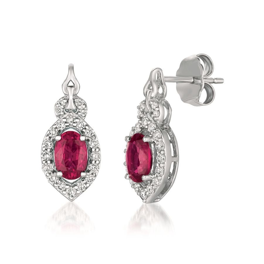 Le Vian 14K Vanilla Gold® Earrings | Passion Ruby® 1 cts. | Vanilla diamonds® 1/4 cts.