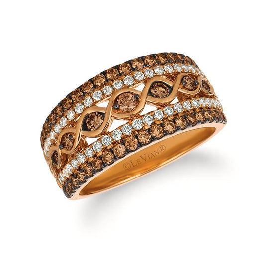 Le Vian 14K Strawberry Gold® Ring | Chocolate diamonds® 5/8 cts., Vanilla diamonds® 1/3 cts.