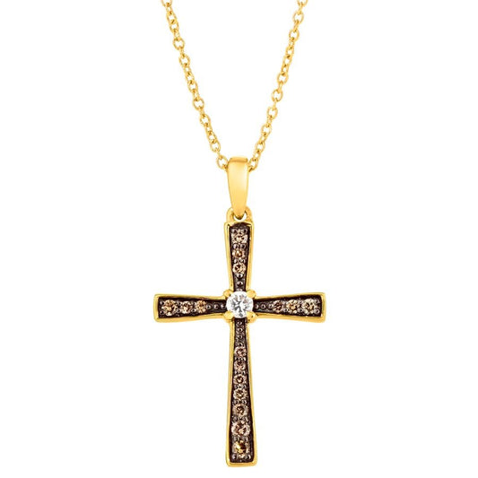 Le Vian 14K Honey Gold™ Pendant | Vanilla diamonds® 1/20 cts., Chocolate diamonds® 1/6 cts.