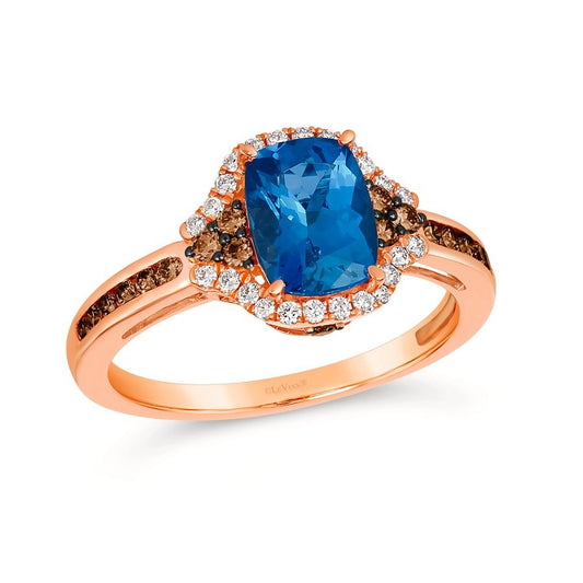 Le Vian 14K Strawberry Gold® Ring | Blueberry Tanzanite® 1 1/4 cts. | Chocolate diamonds® 1/4 cts., Vanilla diamonds® 1/8 cts.