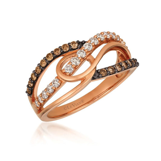Le Vian 14K Strawberry Gold® Ring | Nude diamonds™ 1/3 cts., Chocolate diamonds® 1/4 cts.