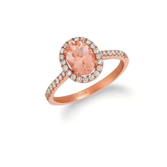 Le Vian 14K Strawberry Gold® Ring | Peach Morganite™ 7/8 cts. | Vanilla diamonds® 1/3 cts