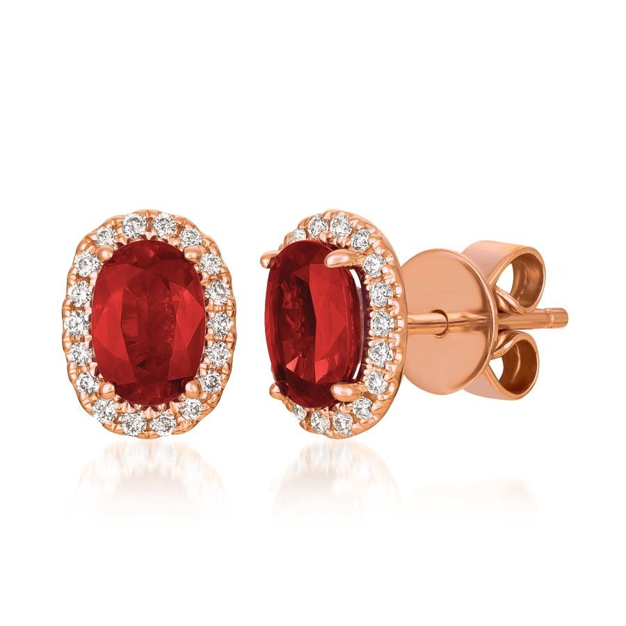 Le Vian 14K Strawberry Gold® Earrings | Passion Ruby® 7/8 cts. | Vanilla diamonds® 1/8 cts.