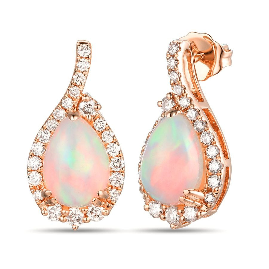 Le Vian 14K Strawberry Gold® Earrings | Neopolitan Opal® 1 7/8 cts. | Nude diamonds™ 5/8 cts.