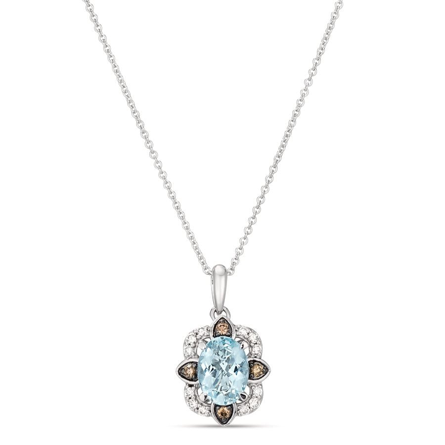 Le Vian 14K Vanilla Gold® Pendant | Sea Blue Aquamarine® 7/8 cts. | Chocolate diamonds® 1/20 cts., Nude diamonds™ 1/10 cts.
