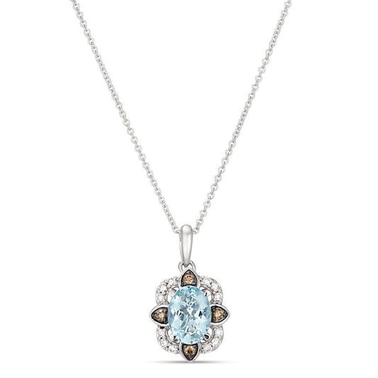 Le Vian 14K Vanilla Gold® Pendant | Sea Blue Aquamarine® 7/8 cts. | Chocolate diamonds® 1/20 cts., Nude diamonds™ 1/10 cts.